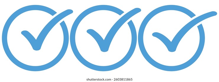 Check mark icon set with editable strokes. Accepted, approved, disapproved, right,  correct, false, true, done symbols. Check mark. Icon for design. Easily editable. tick mark icon. EPS 10. 