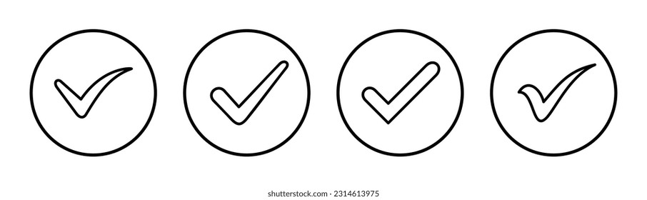 Check mark icon set illustration. Tick mark sign and symbol