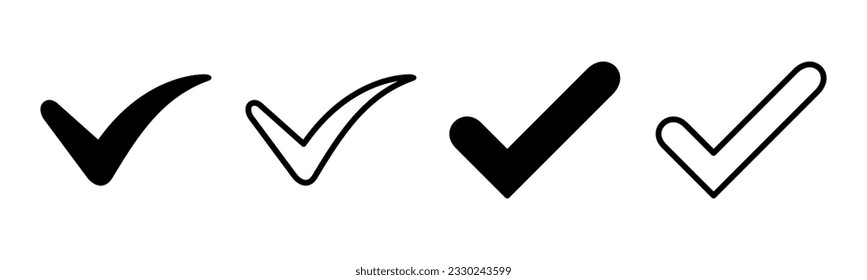 Check mark icon set illustration. Tick mark sign and symbol