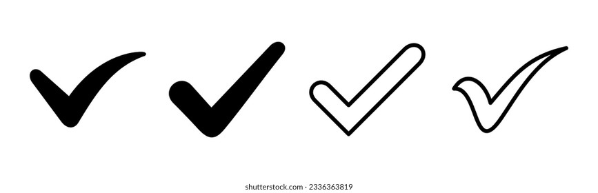 Check mark icon set illustration. Tick mark sign and symbol