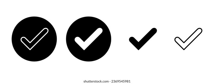 Marcar la ilustración del conjunto de iconos. Firma y símbolo de marca