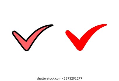 Markierungssymbol-Set-Illustration überprüfen. Zeckmarken-Zeichen und -Symbol