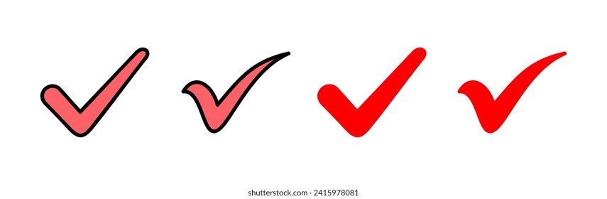 Check mark icon set illustration. Tick mark sign and symbol