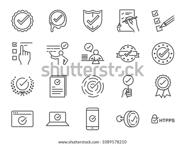 Check mark icon set. Included the icons as correct,
verified, certificate, approval, accepted, confirm, check List and
more.