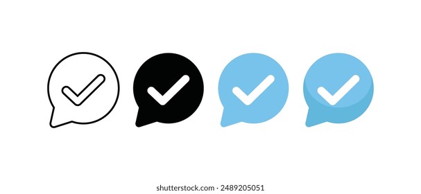 Häkchensymbol Umriss schwarze flache Farbe Isolierter weißer Hintergrund