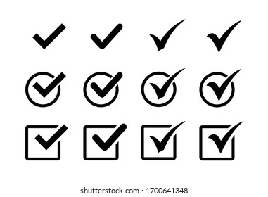 Check Mark Icon Set, Check Mark Sign Vector