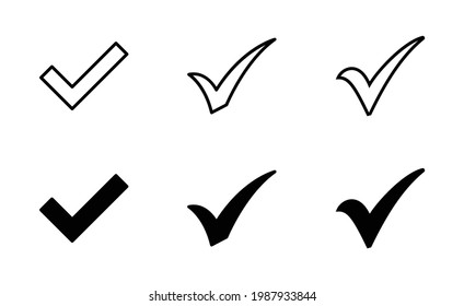 Check mark icon set, Check mark sign vector