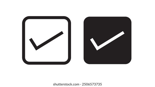 Conjunto de iconos de marca de verificación, Vector de signo de marca de verificación