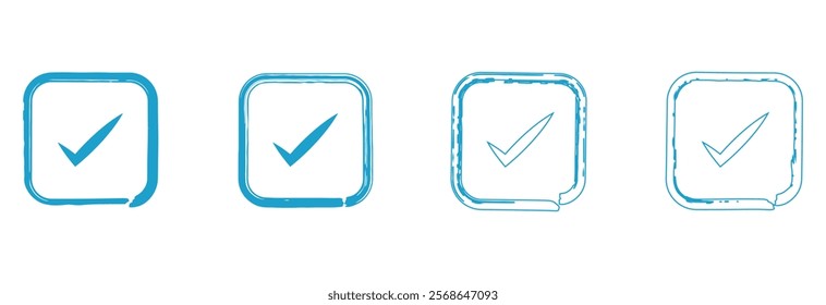 Check mark icon set, Check mark sign vector,  Tick icon. Check marks different shape, isolated eps 10