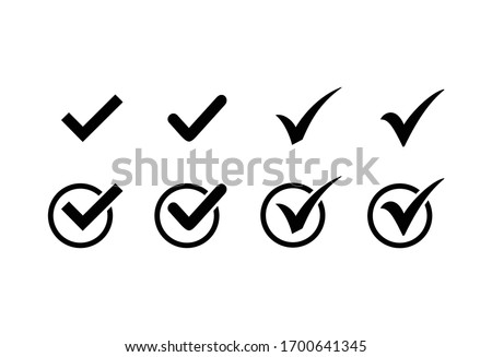 Check mark icon set, Check mark sign vector