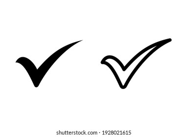 Check mark icon set. Check mark signs. Tick mark vector symbols