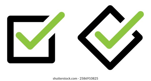 Check mark icon set simple design