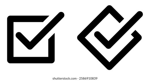 Check mark icon set simple design