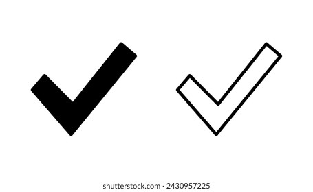 Conjunto de iconos de marca de verificación. Icono de marca. Vector de símbolo de marca de graduación