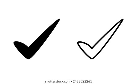 Conjunto de iconos de marca de verificación. Icono de marca. Vector de símbolo de marca de graduación