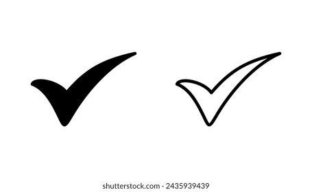 Conjunto de iconos de marca de verificación. Icono de marca. Vector de símbolo de marca de graduación