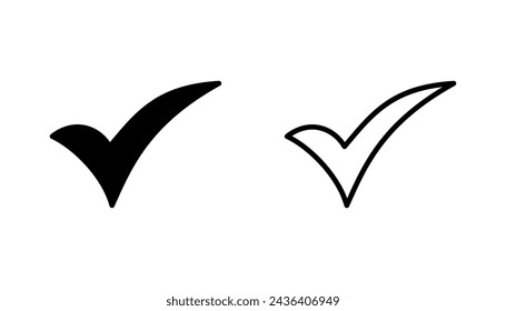 Conjunto de iconos de marca de verificación. Icono de marca. Vector de símbolo de marca de graduación