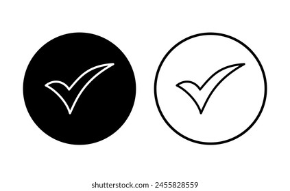 Conjunto de iconos de marca de verificación. Icono de marca. Vector de marca de graduación