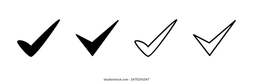 Check mark icon set. Check mark icon. Tick mark symbol vector