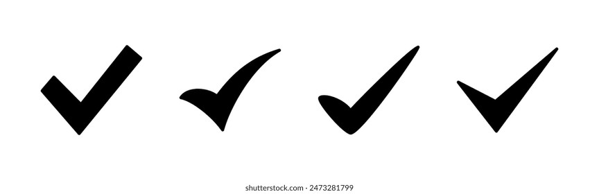Check mark icon set. Check mark icon. Tick mark symbol vector