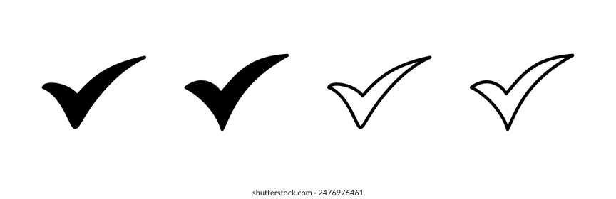 Check mark icon set. Check mark icon. Tick mark symbol vector