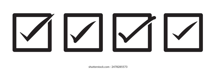 Check mark icon set. Check mark icon. Tick mark symbol vector