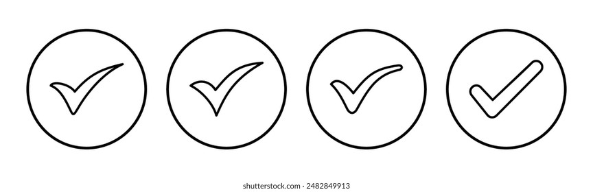 Check mark icon set. Check mark icon. Tick mark symbol vector