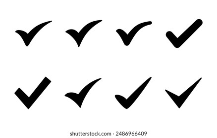 Check mark icon set. Check mark icon. Tick mark symbol vector