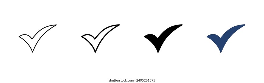 Check mark icon set. Check mark icon. Tick mark symbol vector