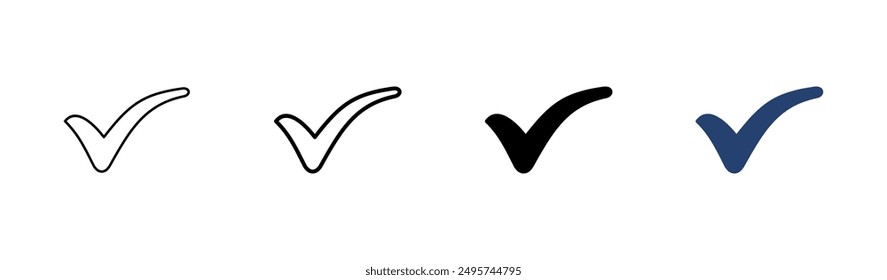 Check mark icon set. Check mark icon. Tick mark symbol vector