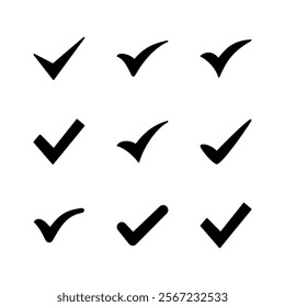 Check mark icon set. Check mark icon. Tick mark symbol vector