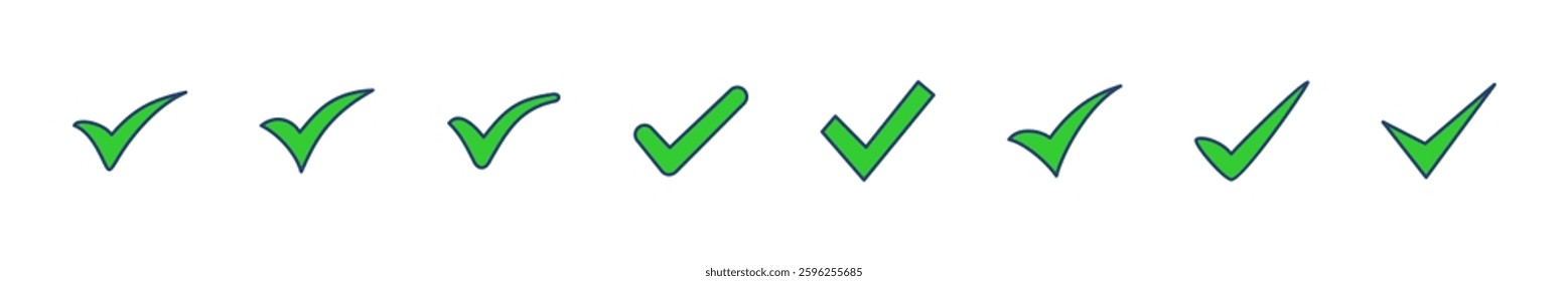 Check mark icon set. Check mark icon. Tick mark symbol vector
