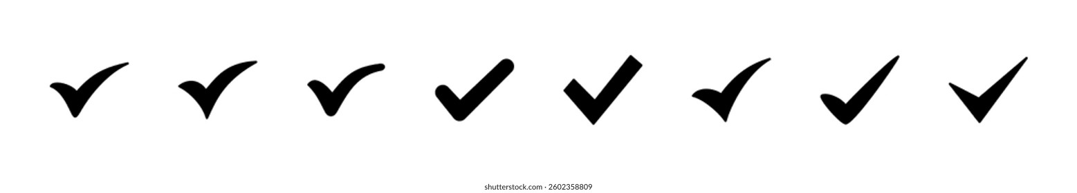 Check mark icon set. Check mark icon. Tick mark symbol vector