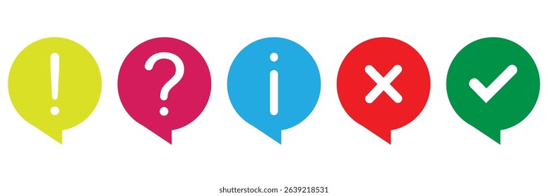 Check Mark Icon Set – Tick Symbols in Flat Vector Style for Approval and Verification