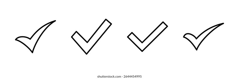 Check mark icon set. Check mark icon. Tick mark symbol vector