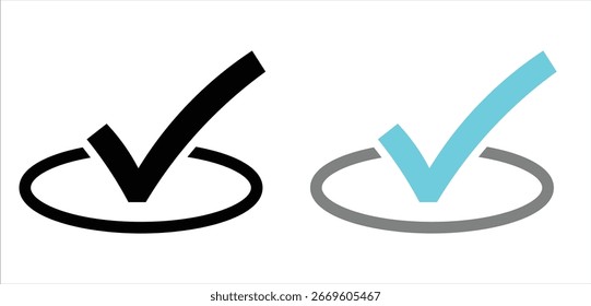 check mark icon set. Tick mark icon vector eps10.