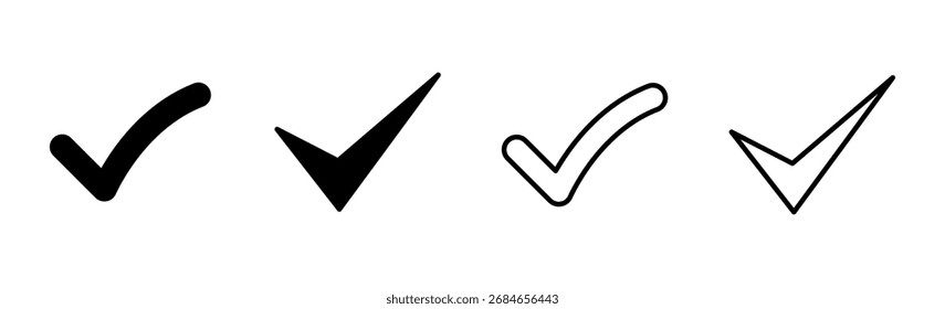 Check mark icon set. Check mark icon. Tick mark symbol vector