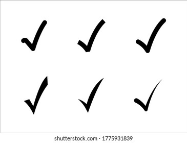 Check mark icon set - vector illustration .