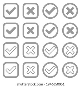 check mark icon set vector sign symbol