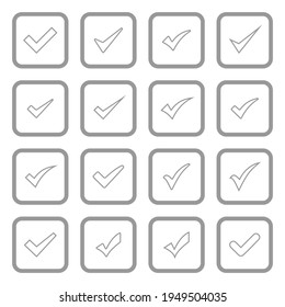 check mark icon set vector sign symbol