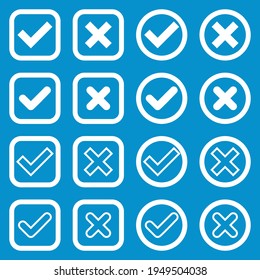check mark icon set vector sign symbol