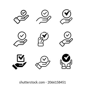 Check mark icon set vector design