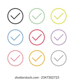 Check Mark Icon Set Vector Design.