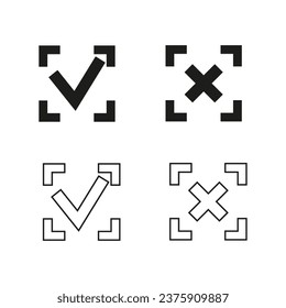 Check mark icon set. Vector illustration. EPS 10.