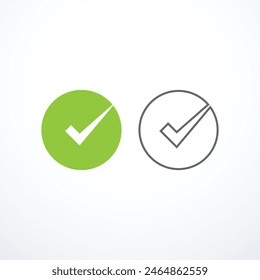 Check mark icon set. Vector illustration	