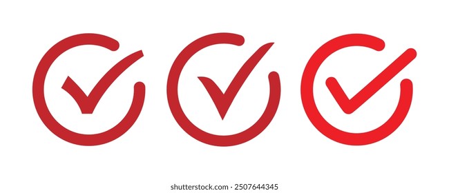 Check mark icon set vector. Tick mark sign and symbol.