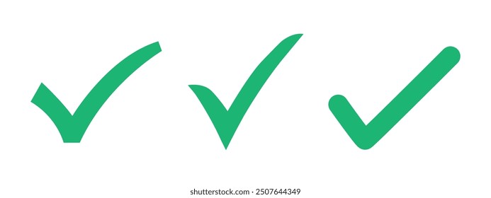 Check mark icon set vector. Tick mark sign and symbol.