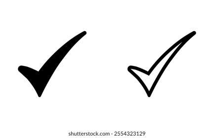 Check mark icon set. Vector illustration.
