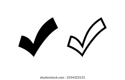 Check mark icon set. Vector illustration.