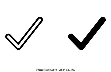 Check mark icon set. Vector illustration.